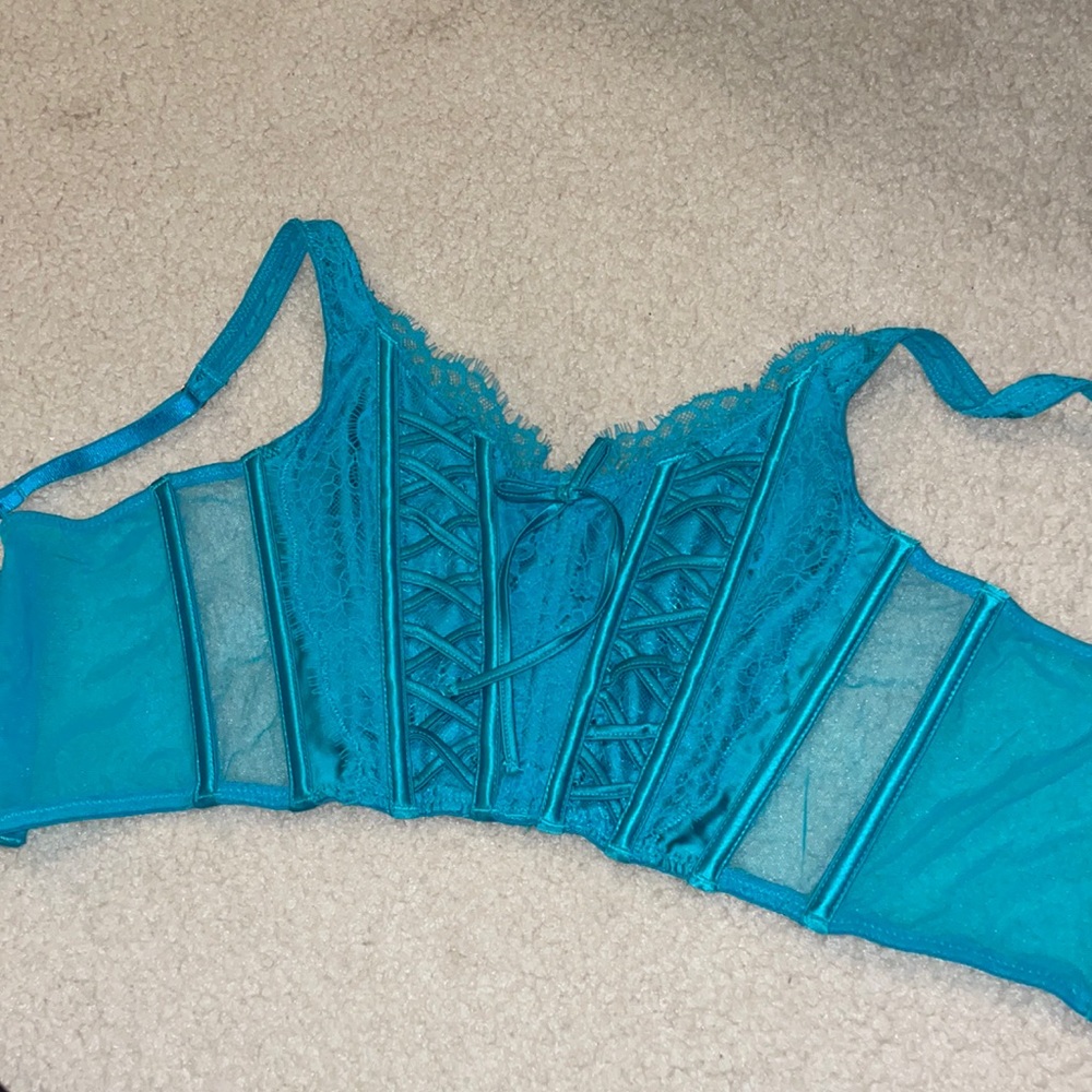 Victorias Secret Teal Bustier Corset Top